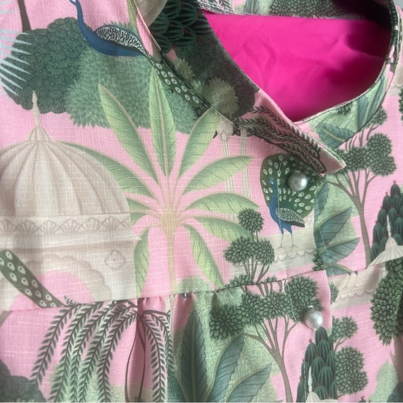 The Boho Maxi Dress Vibrant Peacock Blue Door Boutique Pink Gorgeous Button S - Picture 6 of 10